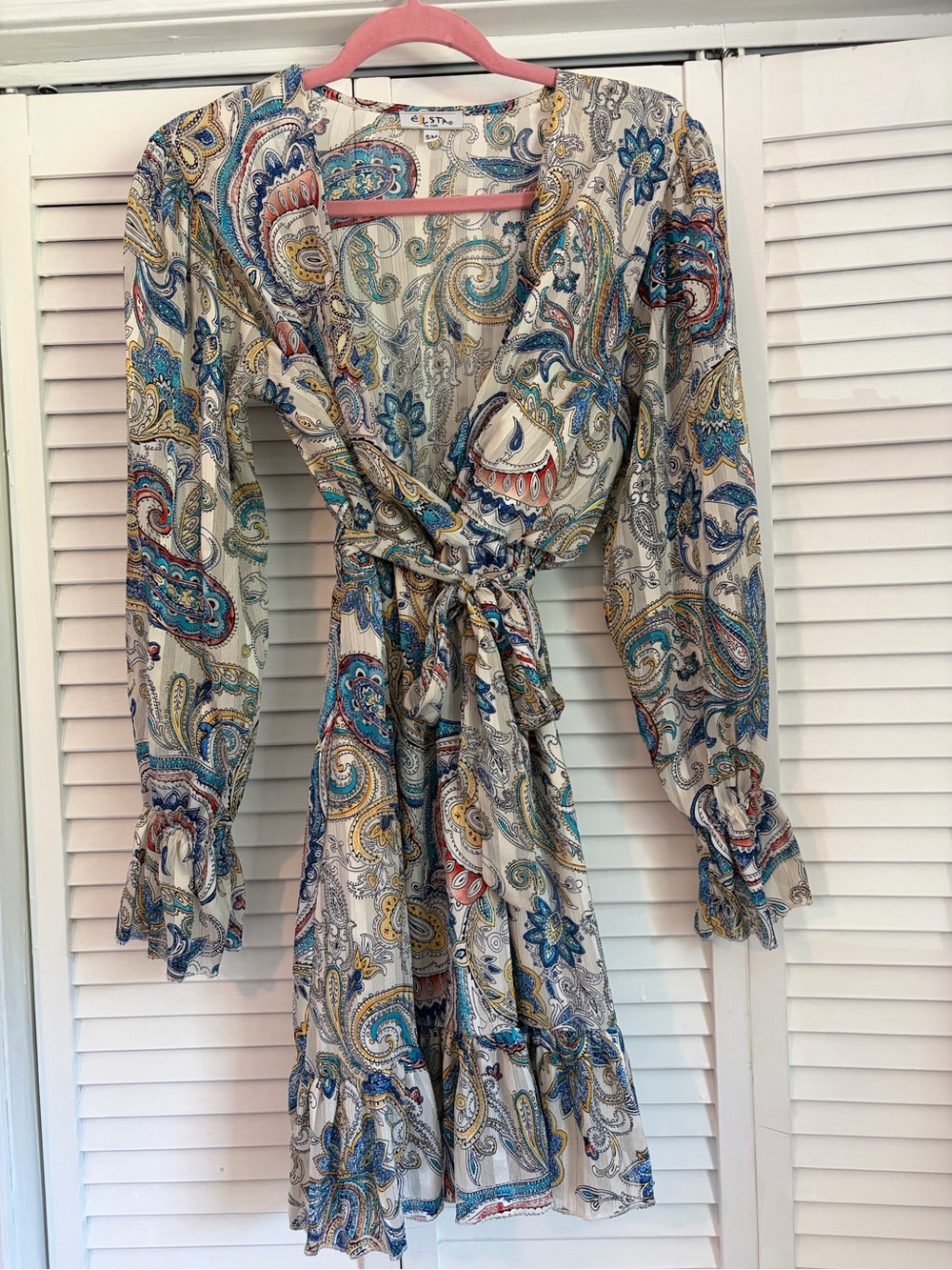 Lightweight Paisley Wrap Dress- Multicolor